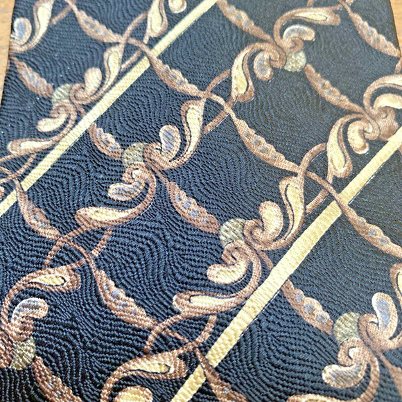Vintage GEOFFREY BEENE Silk Tie Designer Mens Necktie Classic Black Tan 1980’s - Picture 2 of 7